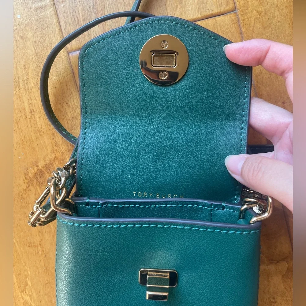 Tory Burch Kira phone crossbody shoulder bag mini wallet on chain leather - Picture 9 of 14